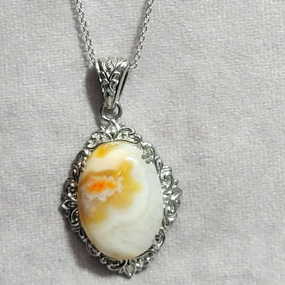 Crazy Lace Agate Pendant Necklace‎